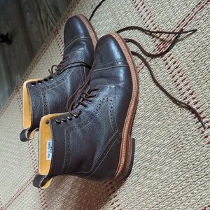 Brown Leather Lace Up Boots
